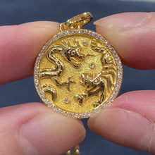 Load and play video in Gallery viewer, Double-Sided Zodiac Diamond Necklace
