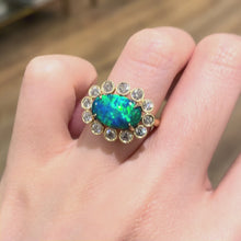 Load and play video in Gallery viewer, Black Opal Diamond Ring
