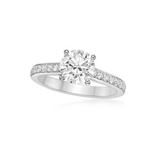 将图像加载到图库查看器中，Round Diamond Tanzanite and Peridot Ring
