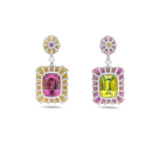 将图像加载到图库查看器中，Pink and Yellow Tourmaline Earrings
