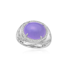 Load image into Gallery viewer, Fish Lavender jadeite Diamond Ring
