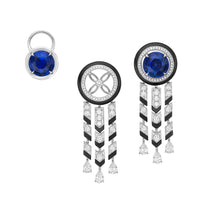 Load image into Gallery viewer, Blue Sapphire Ceramics Diamond Earrings
