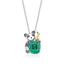 Load image into Gallery viewer, Panda Green Tourmaline Diamond Necklace
