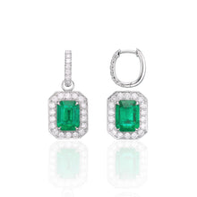 Load image into Gallery viewer, Emerald Diamond Earrings
