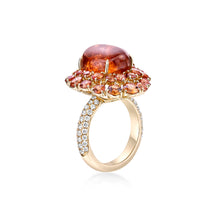 将图像加载到图库查看器中，Opal Garnet Diamond Ring
