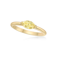 将图像加载到图库查看器中，Marquise Yellow Diamond Ring
