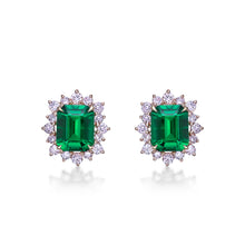 Load image into Gallery viewer, Emerald Pink Diamond Earrings
