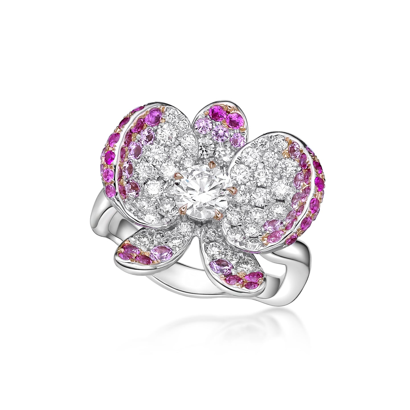 Pink Sapphire Diamond Ring