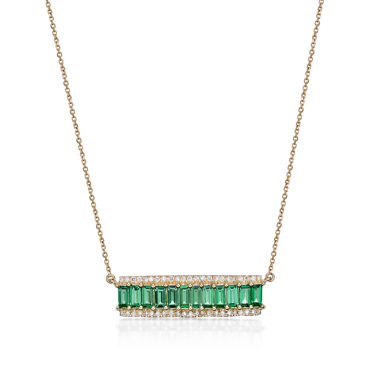 Tsavorite Petal Diamond Necklace