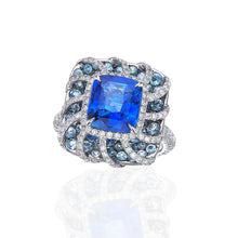 Load image into Gallery viewer, Blue Sapphire Aquamarine Diamond Ring
