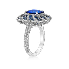 Load image into Gallery viewer, Blue Sapphire Aquamarine Diamond Ring
