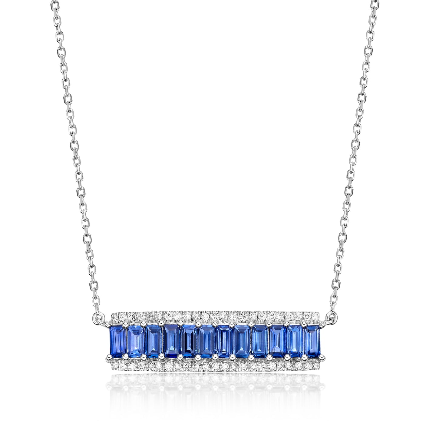 Petal Blue Sapphire Diamond Necklace