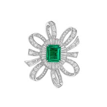 将图像加载到图库查看器中，INTERCHANGABLE DIAMOND Emerald PENDANT &amp; BROOCH
