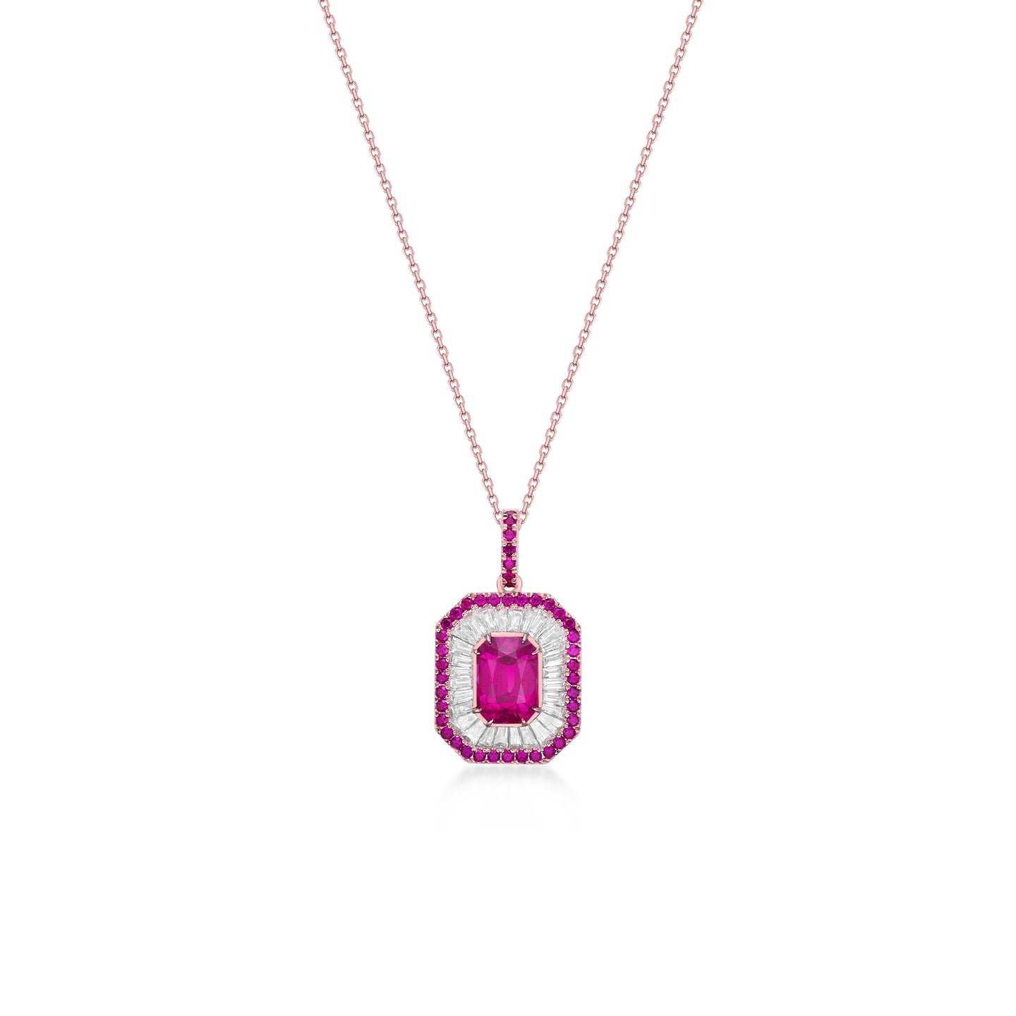 Ruby & Baguette Diamond Necklace