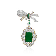 Load image into Gallery viewer, Interchangable Diamond Jadeite Pendant &amp; Brooch
