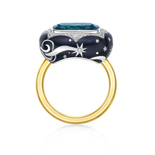 Load image into Gallery viewer, Lagoon Tourmaline Ceramics Diamond Ring

