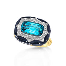 Load image into Gallery viewer, Lagoon Tourmaline Ceramics Diamond Ring
