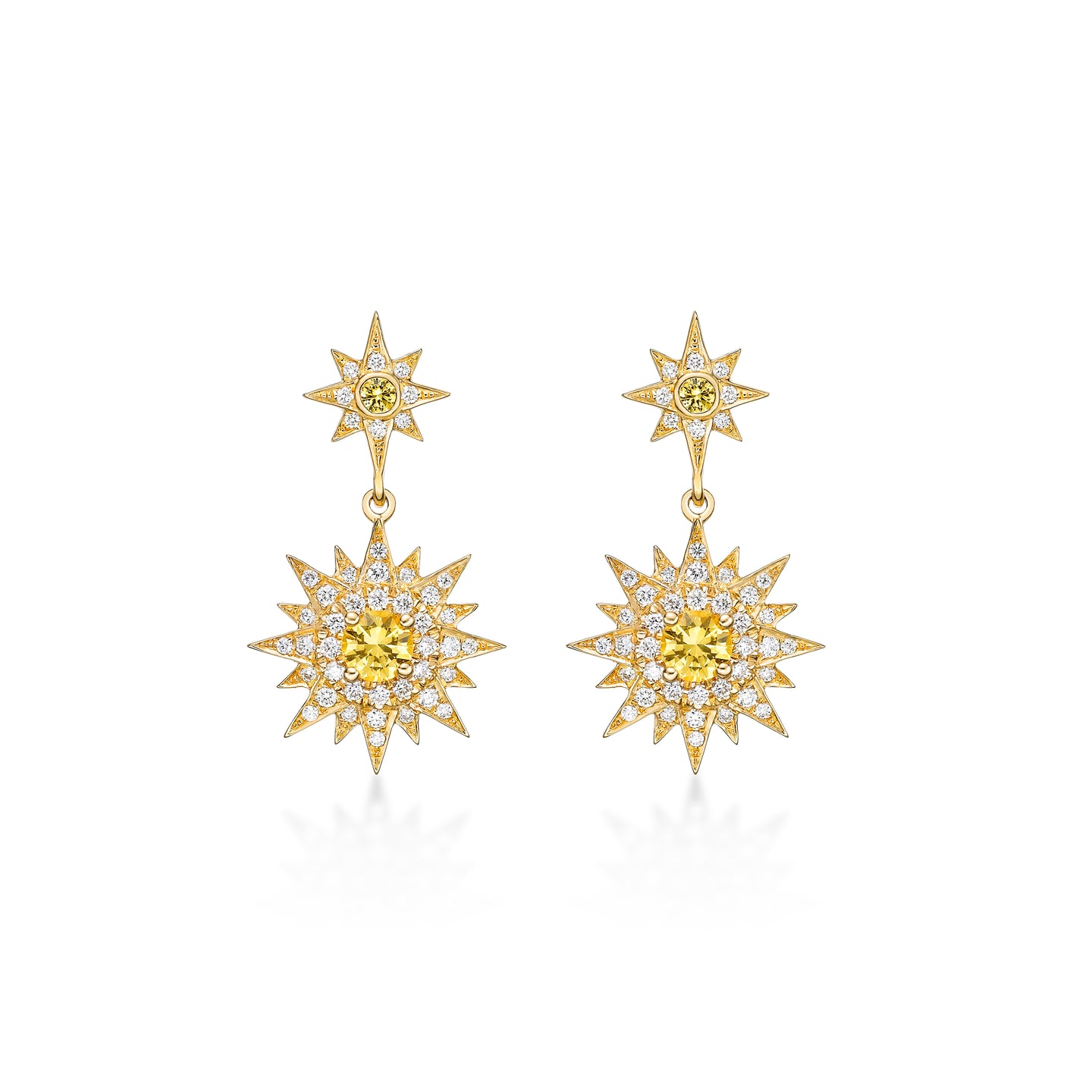 Yellow Sapphire & Diamond Earrings