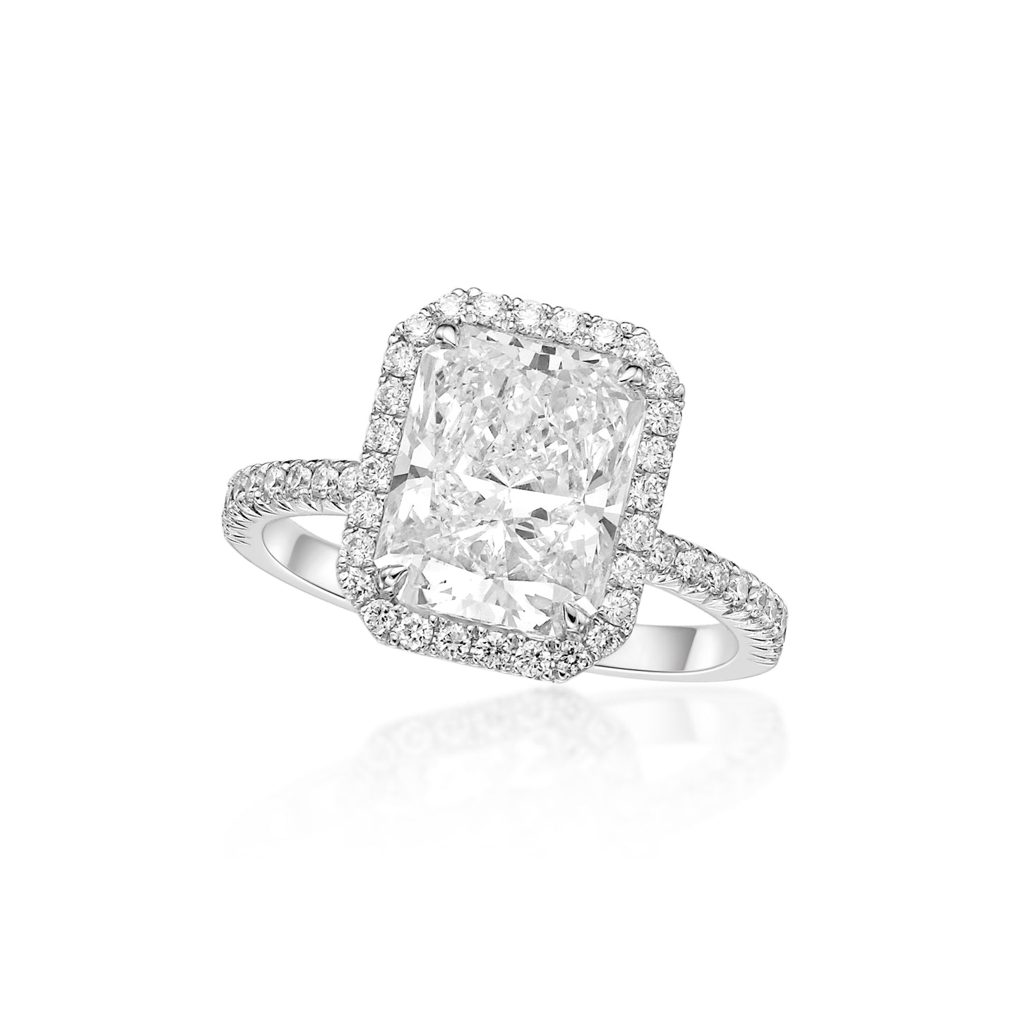 White Radiant Diamond Ring