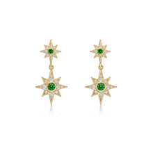 Load image into Gallery viewer, Tsavorite &amp; Diamond Earrings
