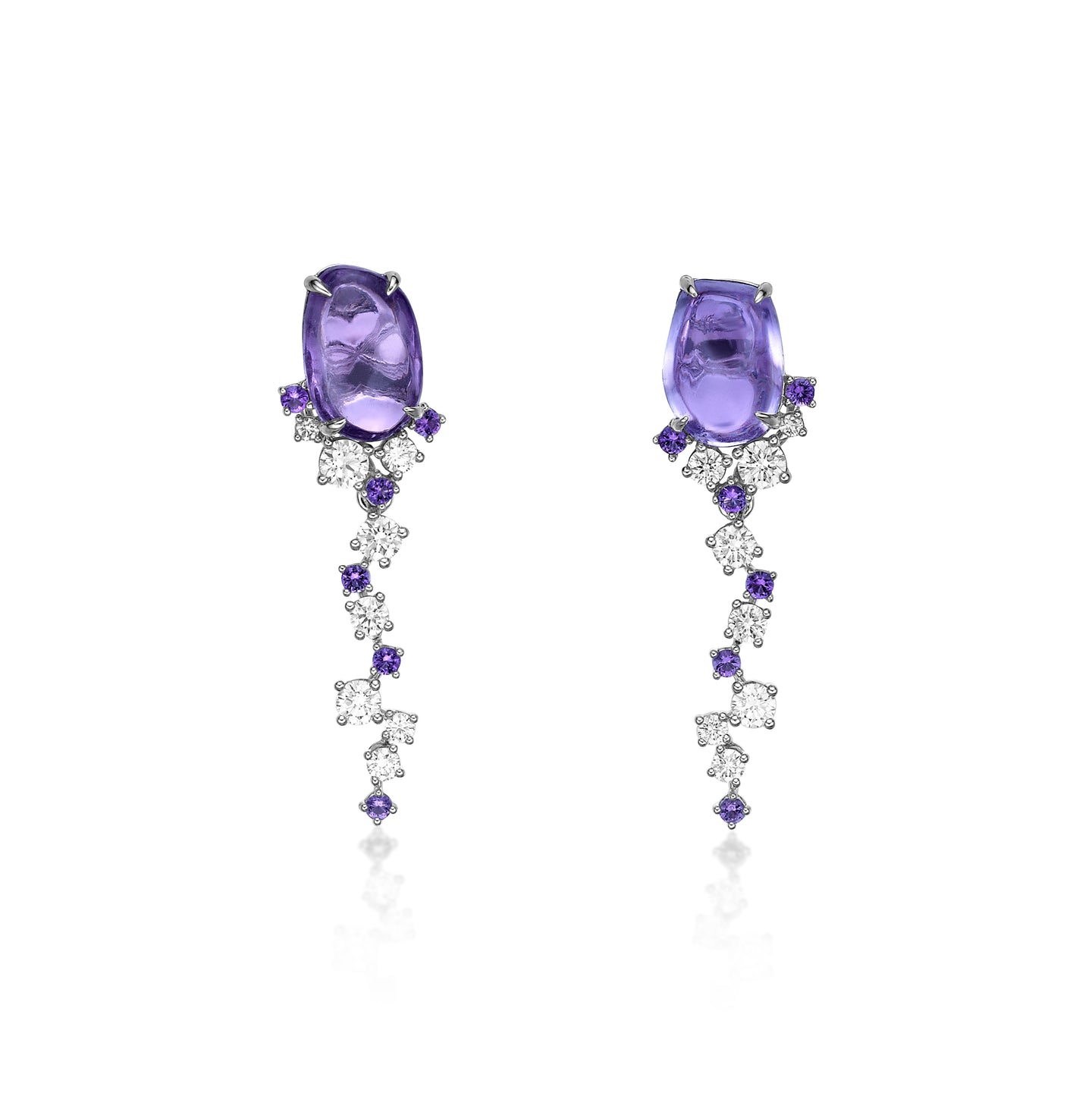 Lavender Sapphire Diamond Interchangable Earrings