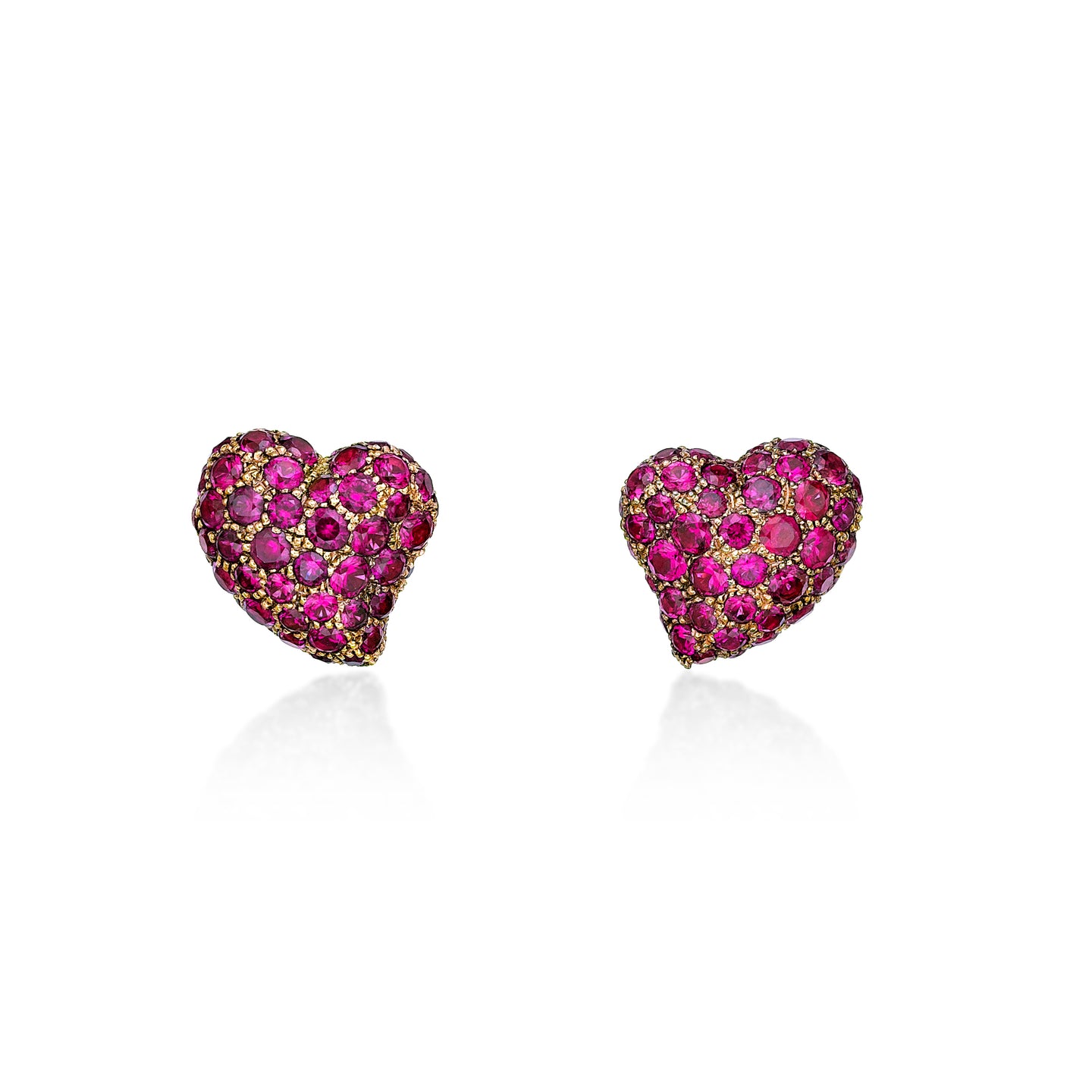 Heart Shape Pink Sapphire Studs