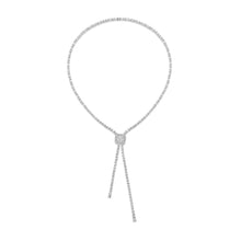 将图像加载到图库查看器中，Knot Diamond Lariat Necklace

