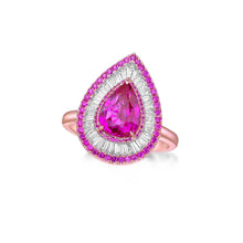 将图像加载到图库查看器中，Pink Sapphire Diamond Ring
