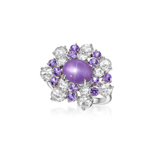 Load image into Gallery viewer, Lavender Star Sapphire Diamond Ring
