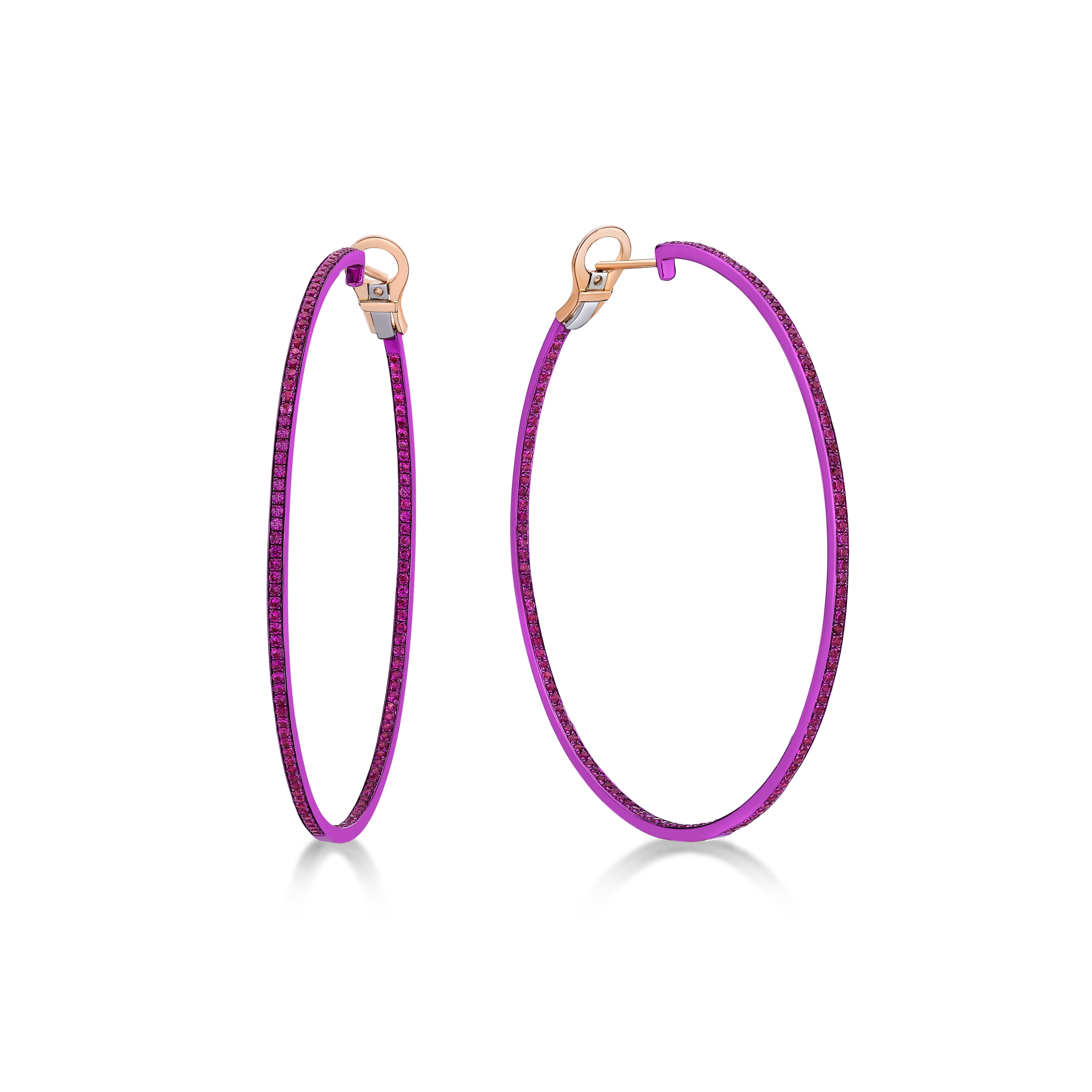 Hot Pink Pink Sapphire Hoop Earrings – Sevun Design