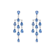 Load image into Gallery viewer, Aquamarine Chandelier Diamond Earrings
