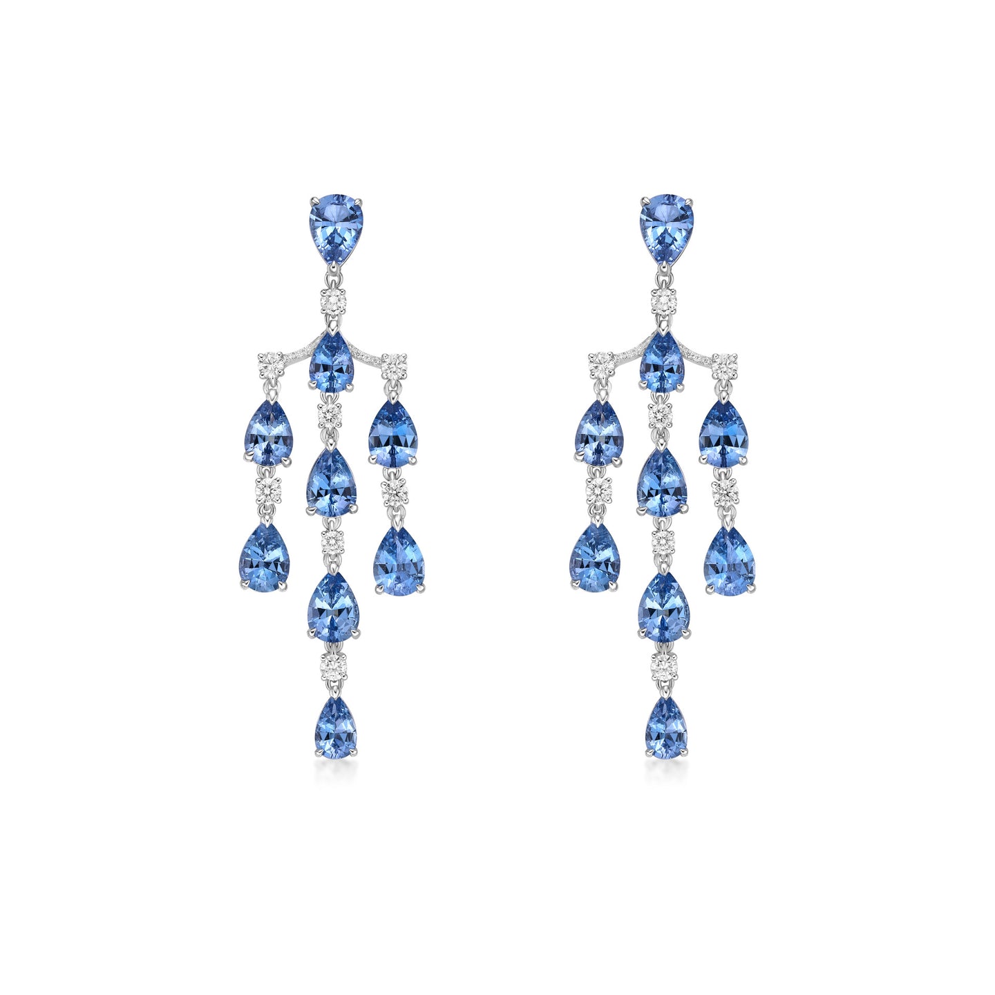 Aquamarine Chandelier Diamond Earrings
