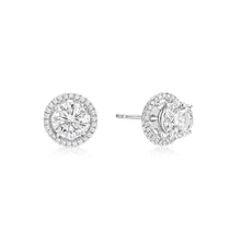 Load image into Gallery viewer, Round Brilliant Diamond  Earrings With Detachable Diamond Halo Jackets
