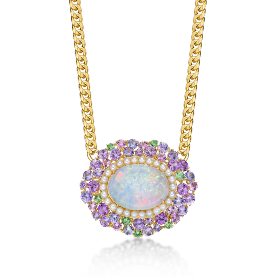 Australian Crystal Opal Lavender Necklace