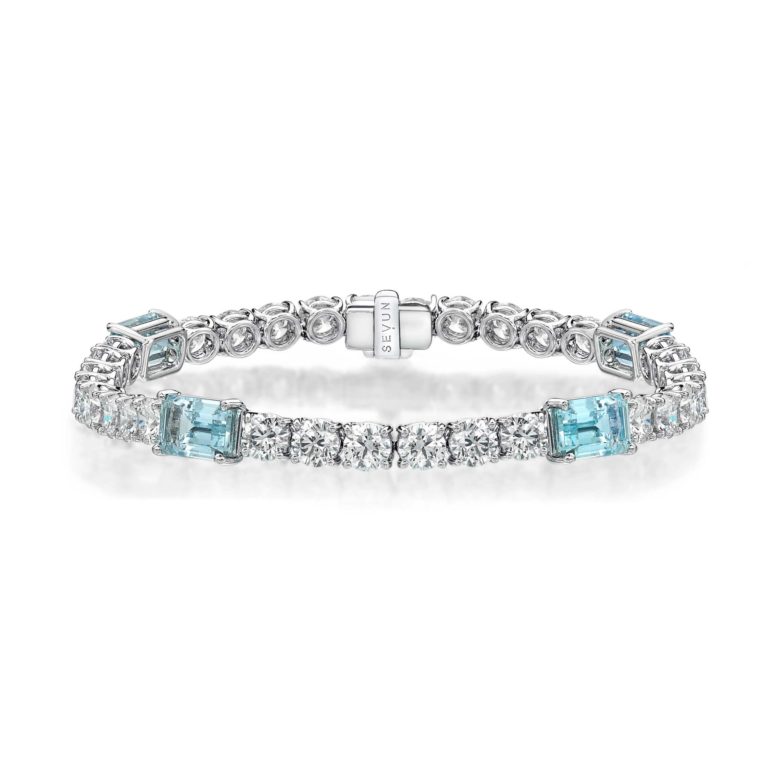 Diamond Aquamarine Bracelet
