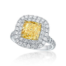 Load image into Gallery viewer, Yellow Diamond Halo Ring
