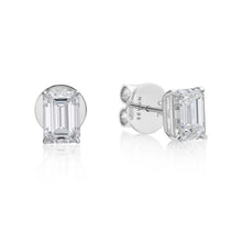 Load image into Gallery viewer, Emerald Cut Diamond Earrings
