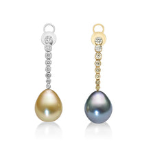 Load image into Gallery viewer, Tahitian Drop Pearl Diamond Earrings
