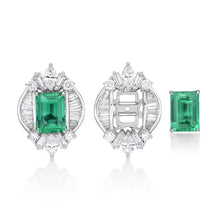 Load image into Gallery viewer, Emerald Jacket Earrings
