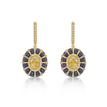 Load image into Gallery viewer, Fancy Yellow Diamond Sapphire Earrings

