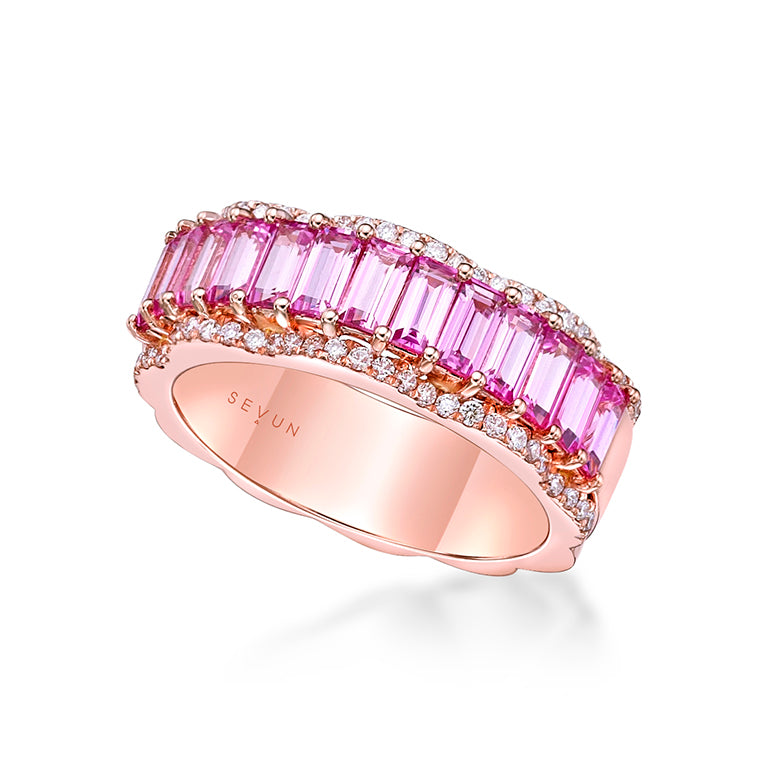 Pink Sapphire Petal Ring