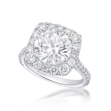 Load image into Gallery viewer, Square Halo Round Brilliant Diamond Ring
