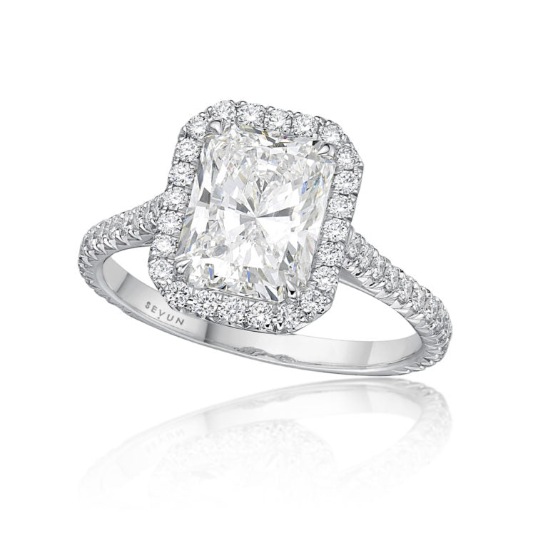 Radiant Diamond Halo Ring