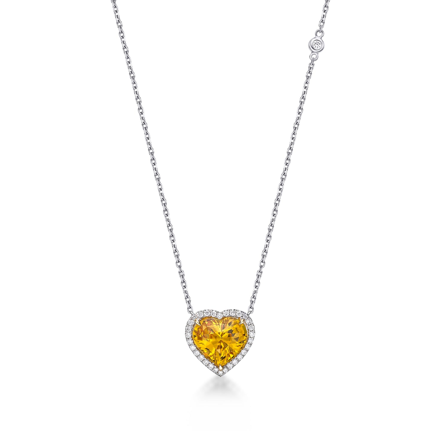 Yellow Sapphire Heart Necklace