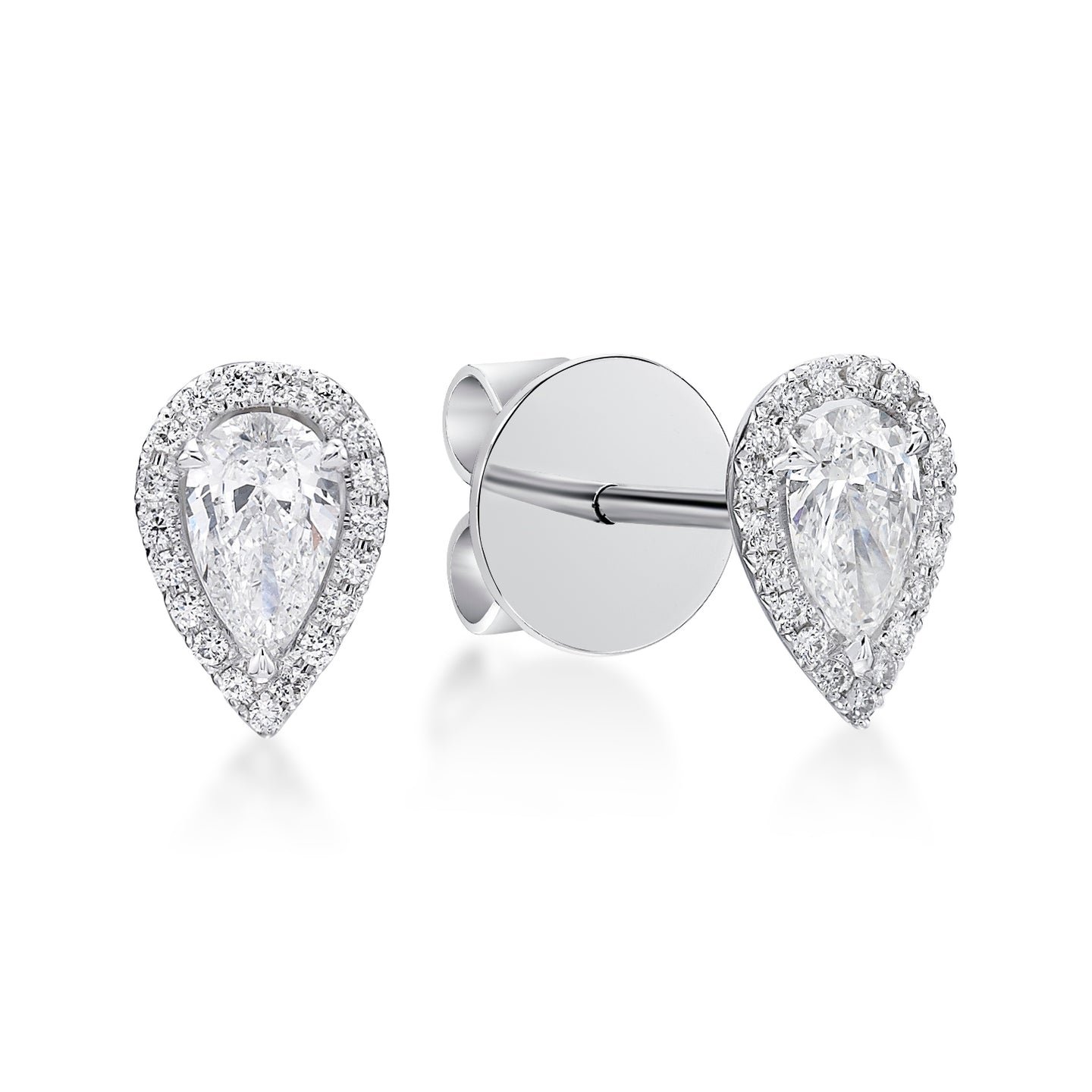 Pear Shape Diamond Halo Earring