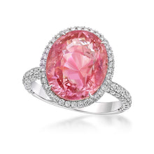 Load image into Gallery viewer, Padparadscha Halo Domed Ring
