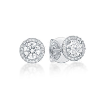 Load image into Gallery viewer, Round Diamond Halo Stud Earrings
