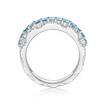 Load image into Gallery viewer, Aquamarine Diamond Petal Ring
