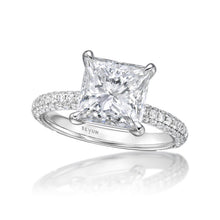 Load image into Gallery viewer, Princess Cut Diamond Domed Ring
