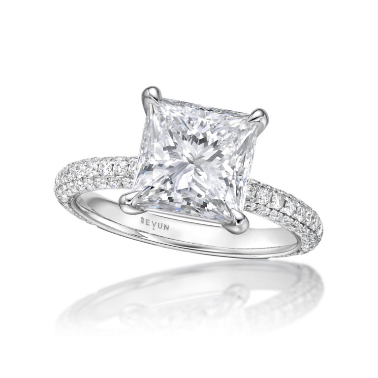 Princess Cut Diamond Domed Ring